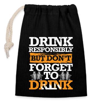 Barkeeper Barmann Bartending - Verschließbarer Geschenkbeutel aus Baumwolle (14x20cm) - Schwarz - Vorne
