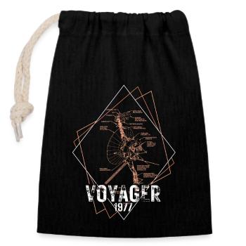 Voyager Space Probe 1977 - Closable cotton gift bag (14x20cm) - black - Front