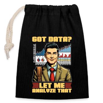statisticien a obtenu des données Permettez-moi d’analyser Comptable - Sac cadeau en coton avec cordon (14 x 20 cm) - noir - Devant