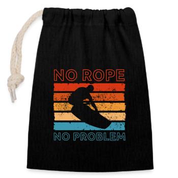 Wakeboard Wakeboarder Wakeboard Cadeau - Sac cadeau en coton avec cordon (14 x 20 cm) - noir - Devant