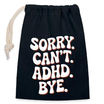 ADHD - Closable cotton gift bag (14x20cm) - navy - Front