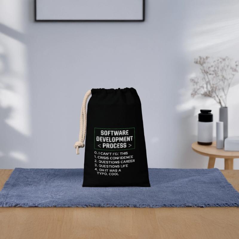 Softwareentwicklungsprozess Humor Programmierer Verschließbarer Geschenkbeutel aus Baumwolle (14x20cm)