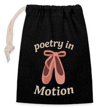 poésie en mouvement ballet disant danseur citation - Sac cadeau en coton avec cordon (14 x 20 cm) - noir - Devant