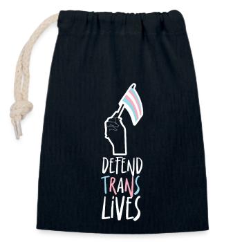 Transgender Trans LGBT Pride - Verschließbarer Geschenkbeutel aus Baumwolle (14x20cm) - Navy - Vorne