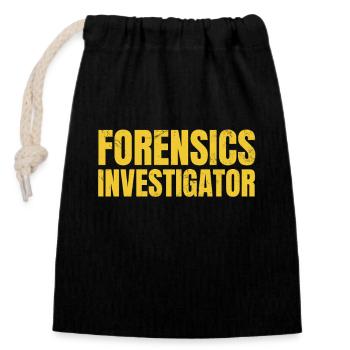 Forensischer Ermittler Geschenk Forensik Wissenschaft - Verschließbarer Geschenkbeutel aus Baumwolle (14x20cm) - Schwarz - Vorne