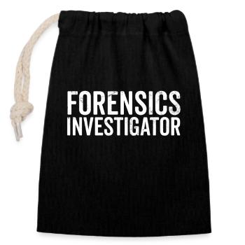 Forensischer Ermittler Wissenschaftler Lustige Forensik - Verschließbarer Geschenkbeutel aus Baumwolle (14x20cm) - Schwarz - Vorne