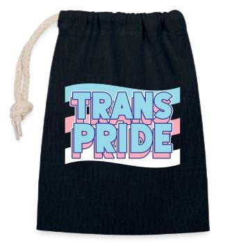 Transgender Trans LGBT Pride - Closable cotton gift bag (14x20cm) - navy - Front