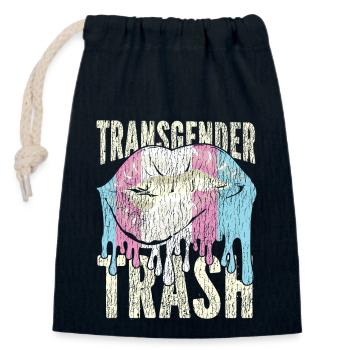 Transgender Trans LGBT Pride - Closable cotton gift bag (14x20cm) - navy - Front