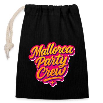 Majorque Party Crew Vacances - Sac cadeau en coton avec cordon (14 x 20 cm) - noir - Devant