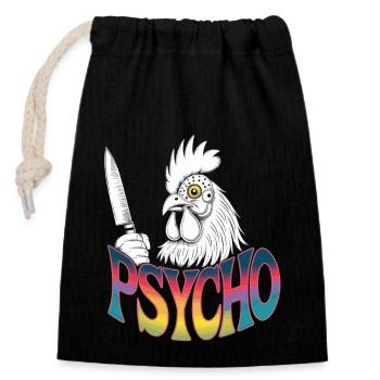 Psycho Chicken Style - Closable cotton gift bag (14x20cm) - black - Front