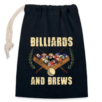 Billiards And Brews: Perfekte Kombination für - Verschließbarer Geschenkbeutel aus Baumwolle (14x20cm) - Navy - Vorne