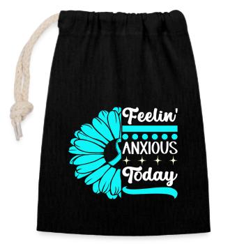 Anxiety disorder Anxiety disorder - Closable cotton gift bag (14x20cm) - black - Front