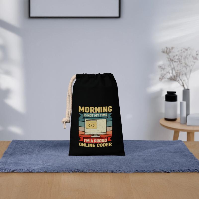 Online Coder Morning Is Not My Time Programmer Verschließbarer Geschenkbeutel aus Baumwolle (14x20cm)