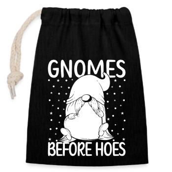 Gnome Costume Hommes Gnomes Avant Houes Gnome - Sac cadeau en coton avec cordon (14 x 20 cm) - noir - Devant