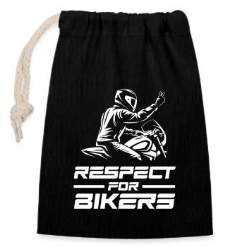 Motorcycle Stickers - Respect for Bikers - Closable cotton gift bag (14x20cm) - black - Front