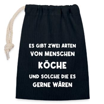 Cook Funny Star Chef Food Cooking Kitchen - Closable cotton gift bag (14x20cm) - navy - Front