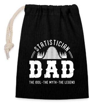 Statistician Dad The Idol The Myth Mathematician - Verschließbarer Geschenkbeutel aus Baumwolle (14x20cm) - Schwarz - Vorne