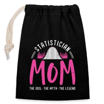 Statistician Mom The Idol The Myth Data Scientist - Verschließbarer Geschenkbeutel aus Baumwolle (14x20cm) - Schwarz - Vorne