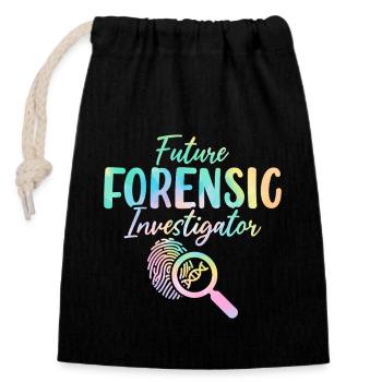 Forensic Investigator Tie Dye Lustige Forensik - Verschließbarer Geschenkbeutel aus Baumwolle (14x20cm) - Schwarz - Vorne