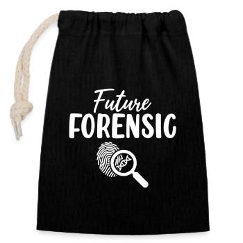 Zukünftige Forensik-Ermittler Funny Forensic - Verschließbarer Geschenkbeutel aus Baumwolle (14x20cm) - Schwarz - Vorne