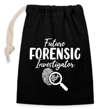Forensischer Ermittler Pathologe Lustige Forensik - Verschließbarer Geschenkbeutel aus Baumwolle (14x20cm) - Schwarz - Vorne