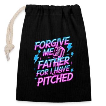 Pardonne-moi Père Baseball Pitcher Flame Design - Sac cadeau en coton avec cordon (14 x 20 cm) - noir - Devant