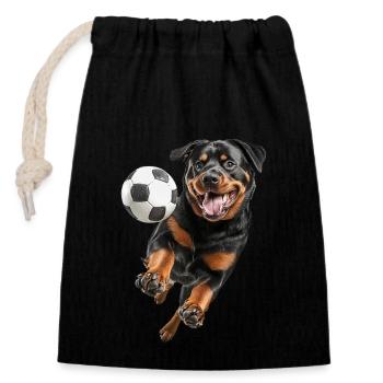 Rottweiler - Verschließbarer Geschenkbeutel aus Baumwolle (14x20cm) - Schwarz - Vorne