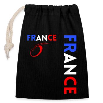 Rugby Player Fan Rugby Supporter Rugby France - Closable cotton gift bag (14x20cm) - black - Front
