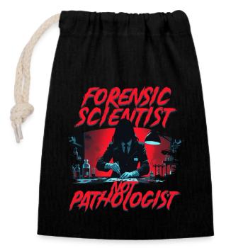 Médecin légiste Scientifique médico-légal et non pathologiste - Sac cadeau en coton avec cordon (14 x 20 cm) - noir - Devant