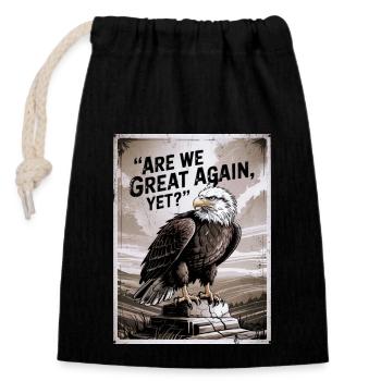 Sommes-nous à nouveau grands ? - Sac cadeau en coton avec cordon (14 x 20 cm) - noir - Devant