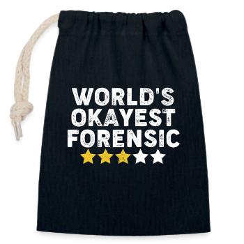 Worlds Okayest Forensic Funny Crime Scene Forensic - Closable cotton gift bag (14x20cm) - navy - Front