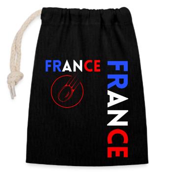 Rugby Player Fan Rugby Supporter Rugby France - Closable cotton gift bag (14x20cm) - black - Front