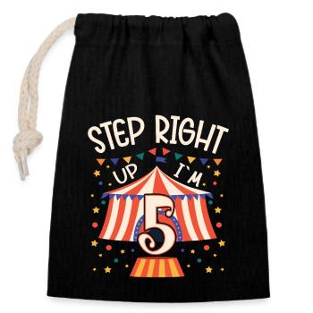 Circus Birthday Party - 5th Birthday Boy 5 Years - Verschließbarer Geschenkbeutel aus Baumwolle (14x20cm) - Schwarz - Vorne