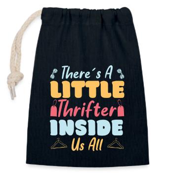 Thrift Shopper Little Thrifter Inside Us All - Verschließbarer Geschenkbeutel aus Baumwolle (14x20cm) - Navy - Vorne