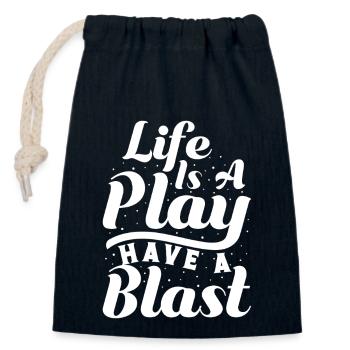 Theater Life Is A Play Have A Blast Actor Musical - Verschließbarer Geschenkbeutel aus Baumwolle (14x20cm) - Navy - Vorne