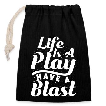 Theater Life Is A Play Have A Blast Actor Musical - Closable cotton gift bag (14x20cm) - black - Front