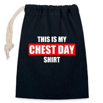 Chest day Bodybuilding Bodybuilder Gym Weight Lifting - Closable cotton gift bag (14x20cm) - navy - Front