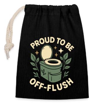 Komposttoilette Life Eco Humor Off Grid Badezimmer - Verschließbarer Geschenkbeutel aus Baumwolle (14x20cm) - Schwarz - Vorne
