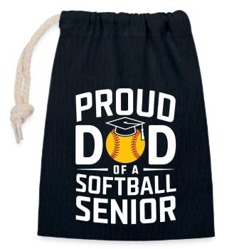 Stolzer Softball Papa Abitur Abschluss - Verschließbarer Geschenkbeutel aus Baumwolle (14x20cm) - Navy - Vorne