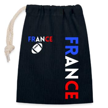 Rugby Player Fan Rugby Supporter Rugby France - Closable cotton gift bag (14x20cm) - navy - Front