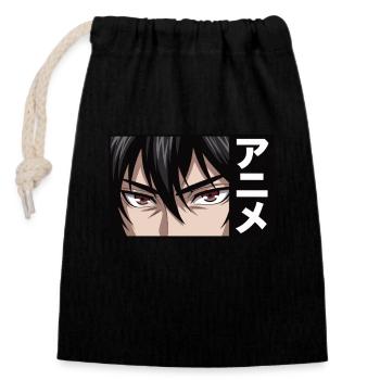 Anime eyes - Verschließbarer Geschenkbeutel aus Baumwolle (14x20cm) - Schwarz - Vorne