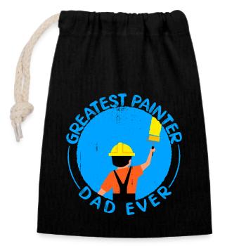 Peintre en bâtiment papa Cadeaux uniques - Sac cadeau en coton avec cordon (14 x 20 cm) - noir - Devant