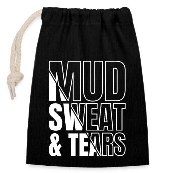 Track Athletics Mud Sweat & Tears Track And Field - Closable cotton gift bag (14x20cm) - black - Front