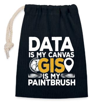 Geographic Information Systems - Closable cotton gift bag (14x20cm) - navy - Front