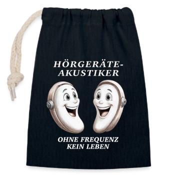 HEARING AID ACOUSTICIAN - Closable cotton gift bag (14x20cm) - navy - Front