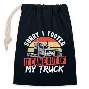Chauffeur de camion Camion Camion - Sac cadeau en coton avec cordon (14 x 20 cm) - bleu marine - Devant
