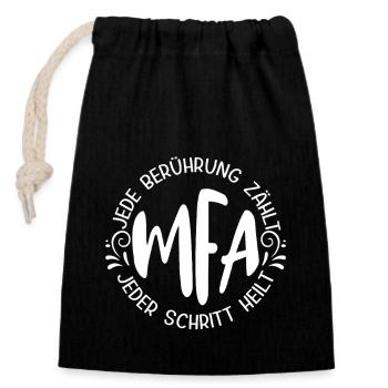 Assistant médical Chaque contact compte MFA - Sac cadeau en coton avec cordon (14 x 20 cm) - noir - Devant