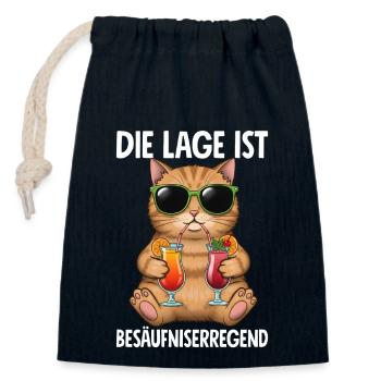 Die Lage Ist Besäufniserregend - Verschließbarer Geschenkbeutel aus Baumwolle (14x20cm) - Navy - Vorne