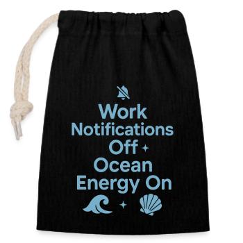 À partir du mode vacances du bureau de Queen Vacation - Sac cadeau en coton avec cordon (14 x 20 cm) - noir - Devant