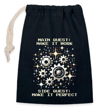 Main Quest Precision Mechanics Perfect Pixel - Closable cotton gift bag (14x20cm) - navy - Front